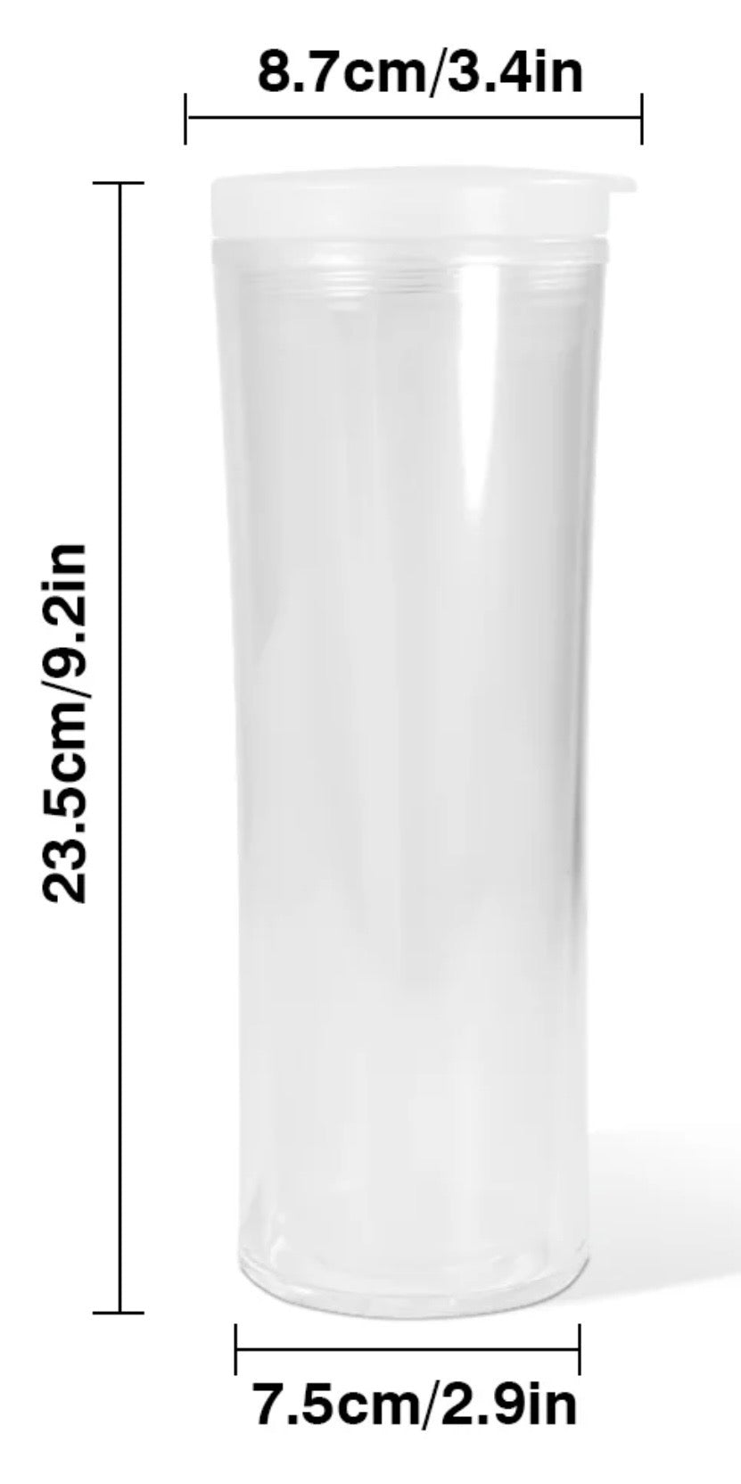 Customize 20 ounce acrylic with safety cap